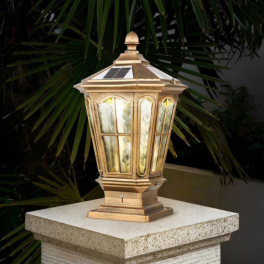Classic solar outdoor post lantern light by BROKLEN – view 9