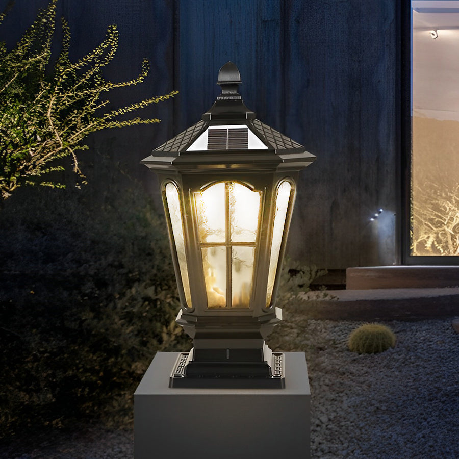 Classic solar outdoor post lantern light by BROKLEN – view 5