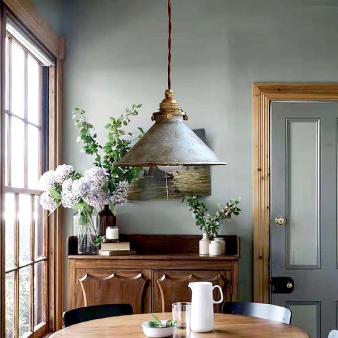 Vintage industrial cone metal pendant light by BROKLEN