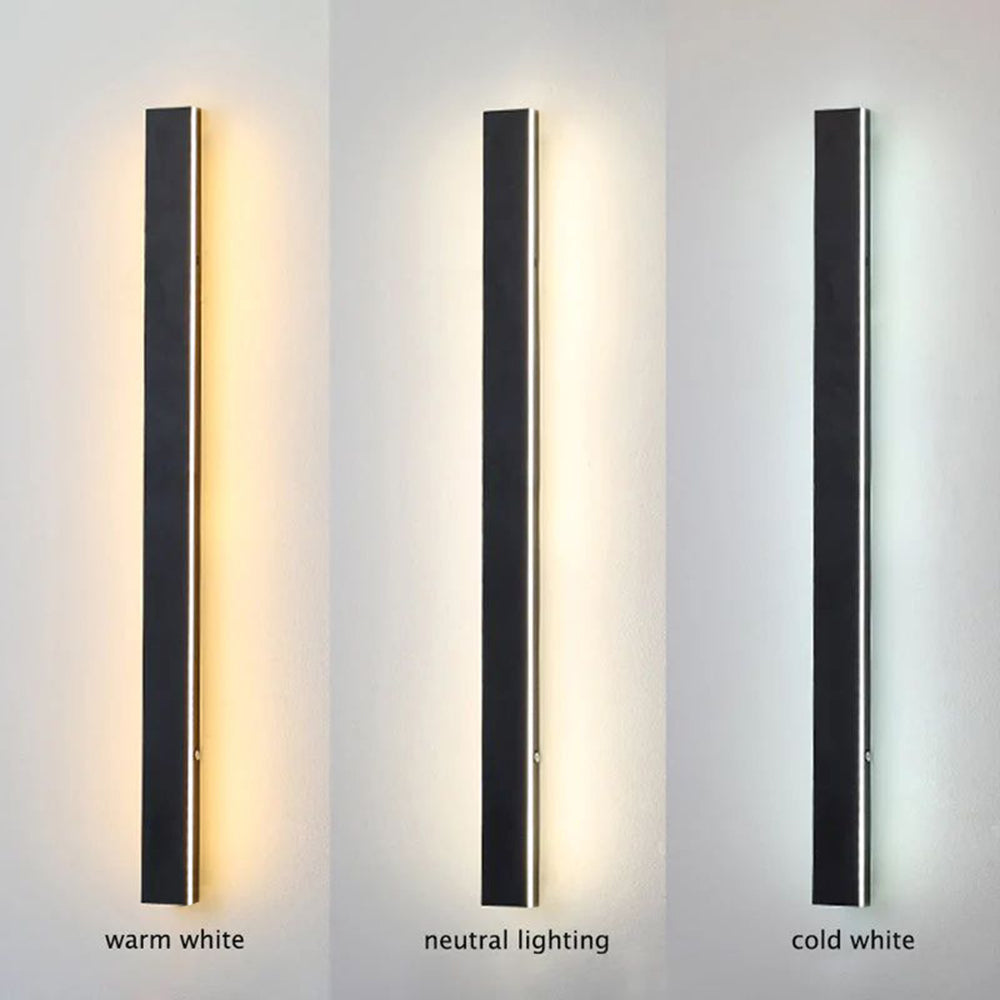 Architectural black vertical linear LED wall light by BROKLEN – view 24