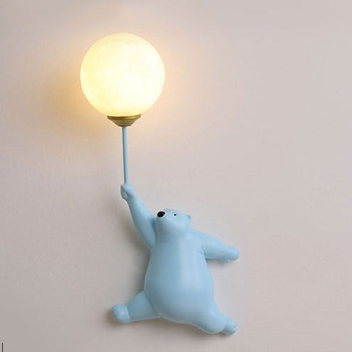 Cute bear holding balloon wall lamp for kids room by BROKLEN – view 11