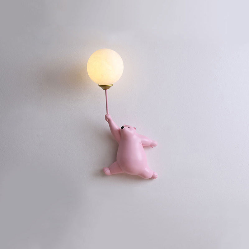 Cute bear holding balloon wall lamp for kids room by BROKLEN – view 7
