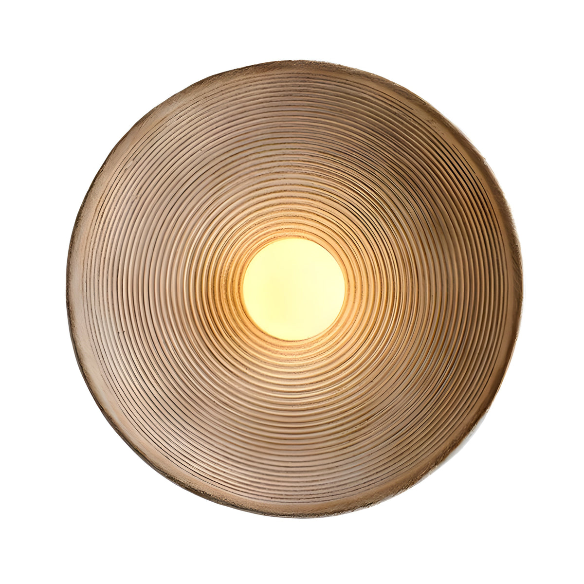 Retro Japandi round resin wall light with concentric rings by BROKLEN
