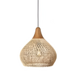 Boho woven rattan pendant light in natural and black – ceiling light by BROKLEN