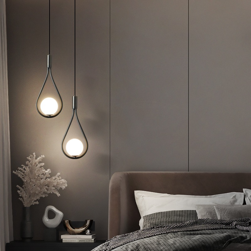 Contemporary minimalist LED pendant light in black and gold by BROKLEN – view 3