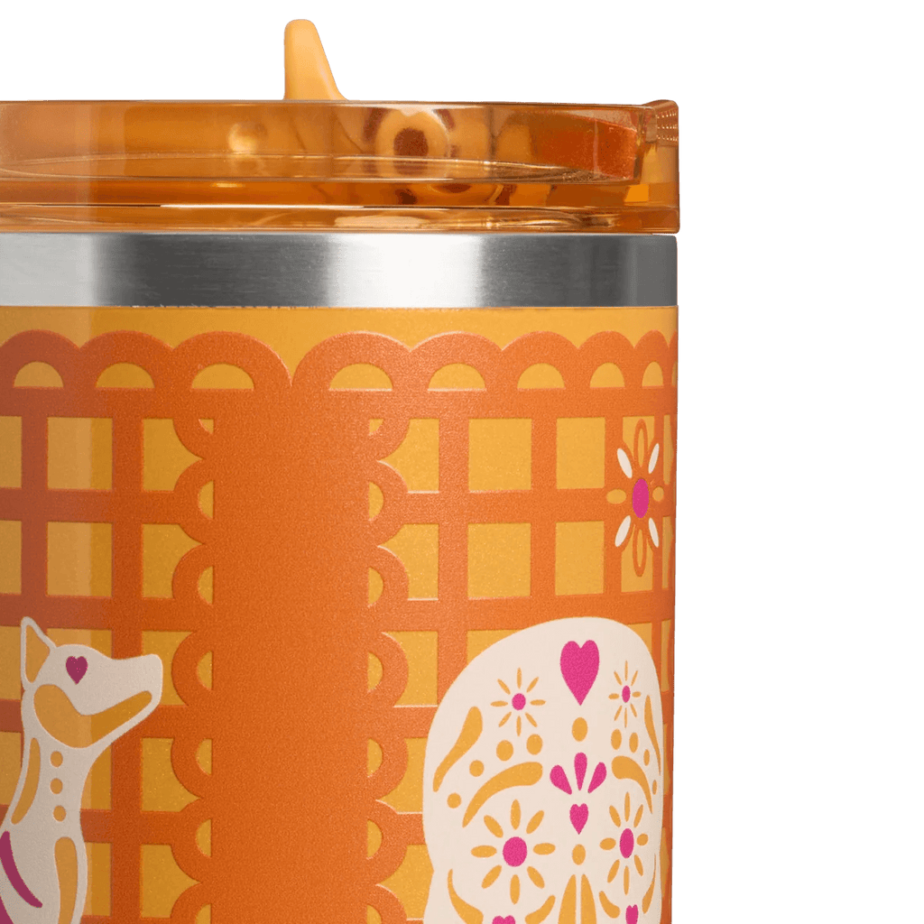 Golden Fiesta Tumbler - orange insulated tumbler, view 4