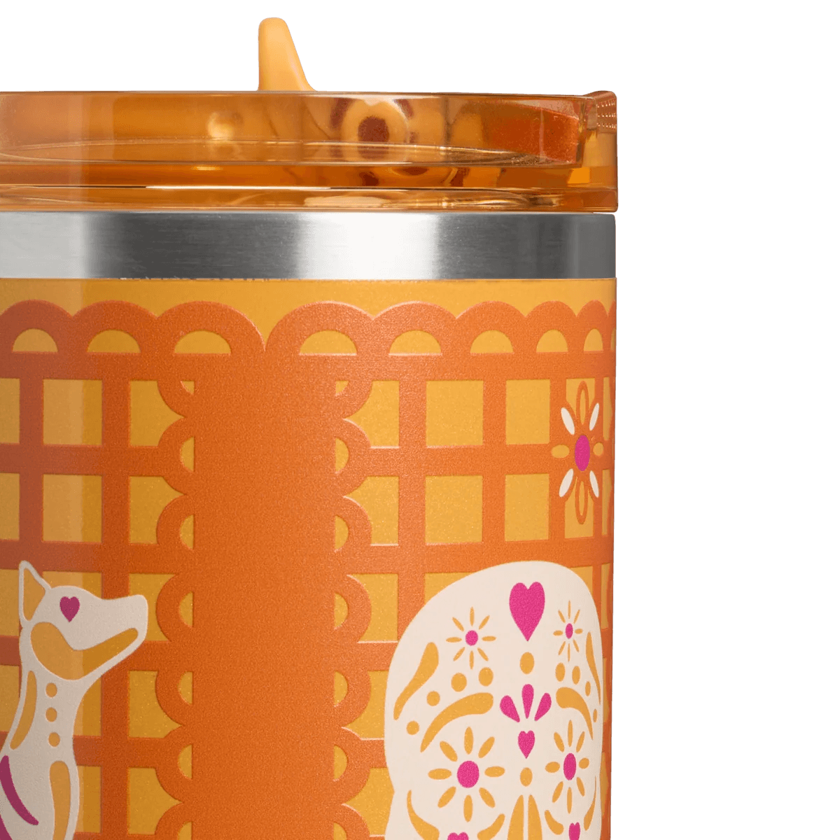 Golden Fiesta Tumbler - orange insulated tumbler, view 4