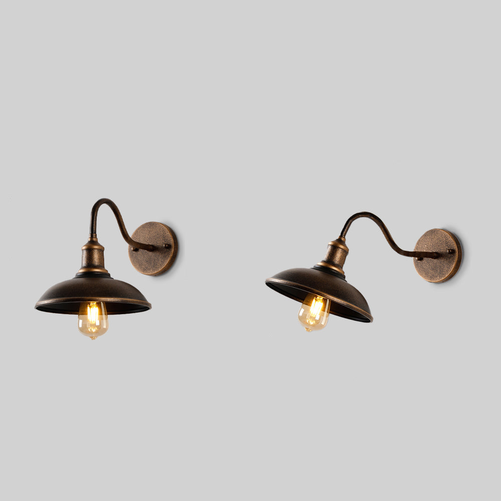 Industrial curved arm metal outdoor wall lantern by BROKLEN – view 12
