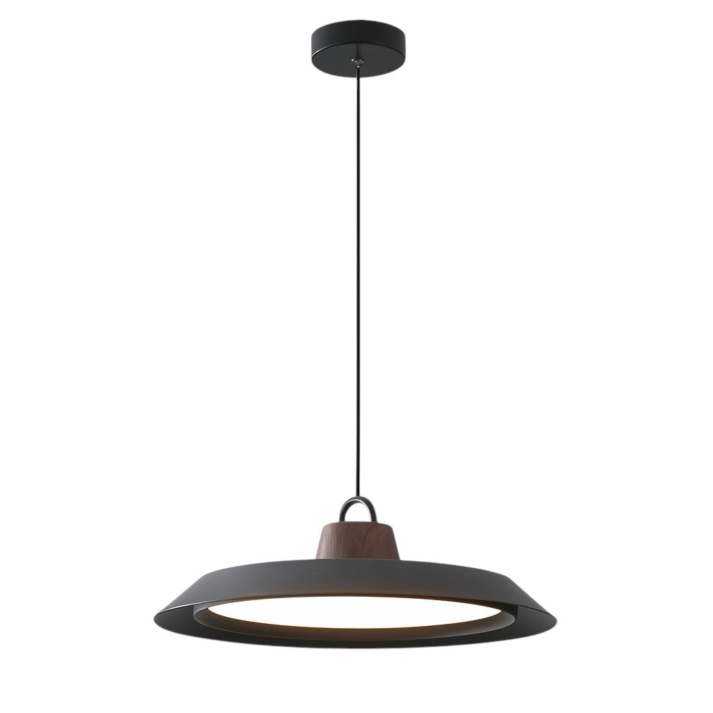 Japandi oval acrylic LED pendant light in black and white by BROKLEN – view 8