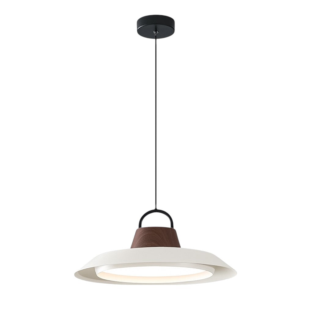 Japandi oval acrylic LED pendant light in black and white by BROKLEN – view 7