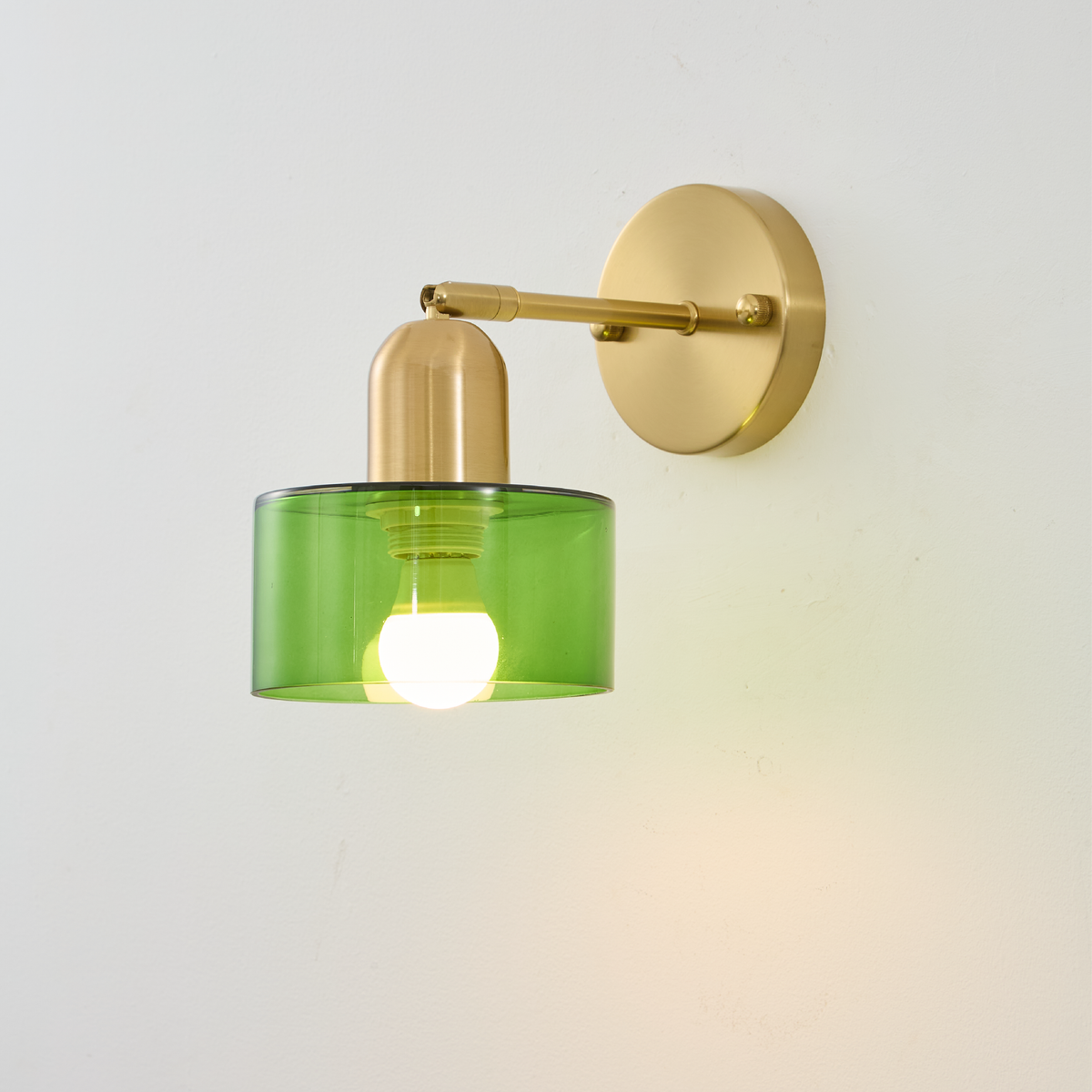Bauhaus wall lamp with coloured glass shade by BROKLEN – view 11