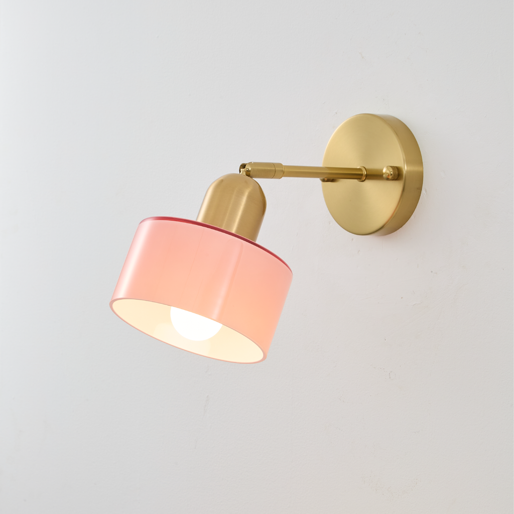 Bauhaus wall lamp with coloured glass shade by BROKLEN – view 9