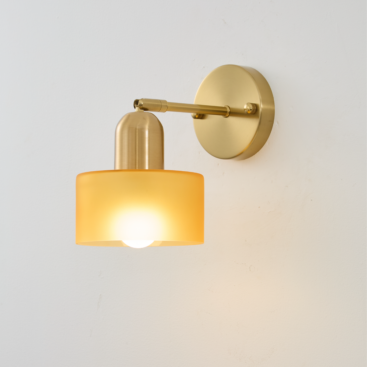 Bauhaus wall lamp with coloured glass shade by BROKLEN – view 8