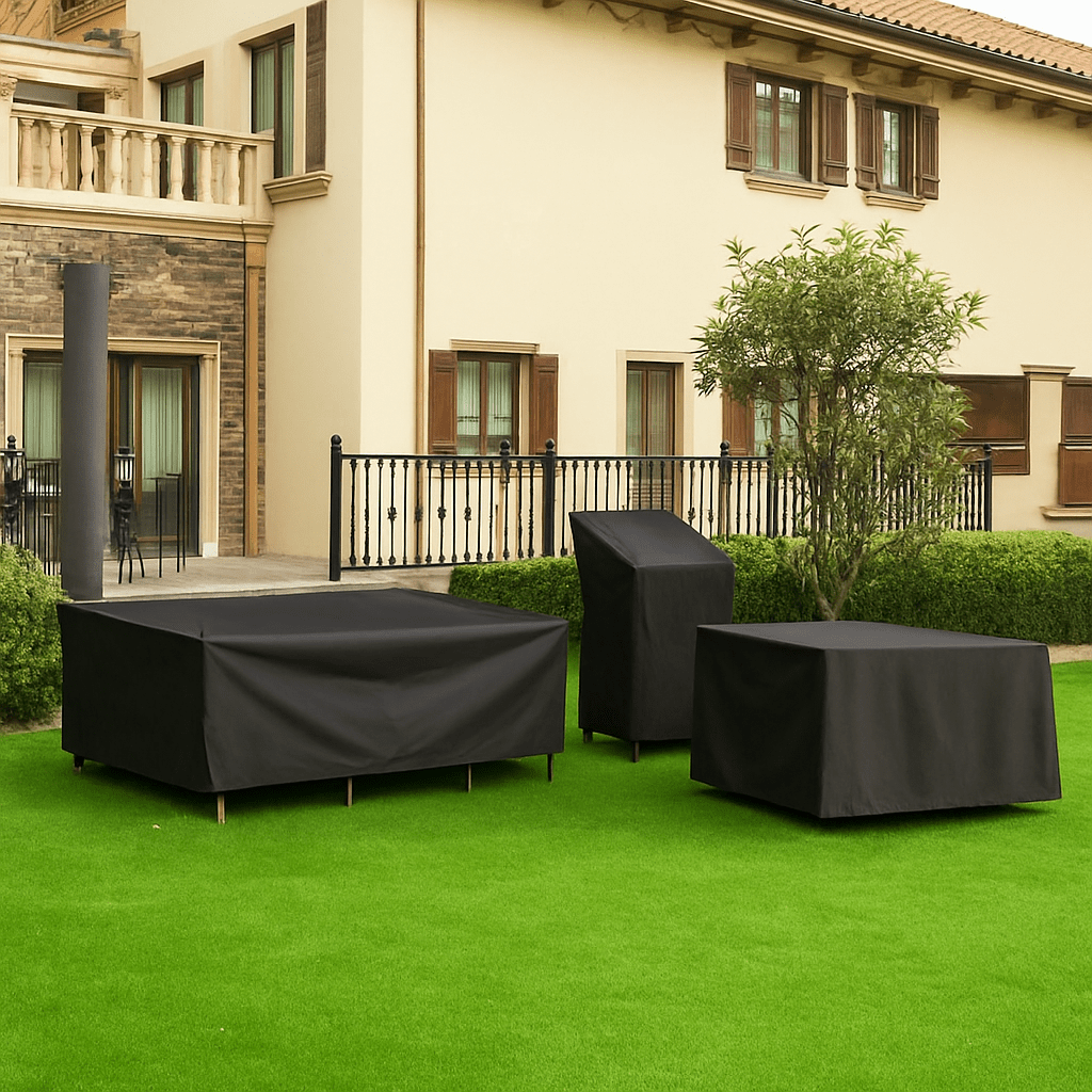 Waterproof outdoor garden furniture cover over a patio set by BROKLEN – view 6