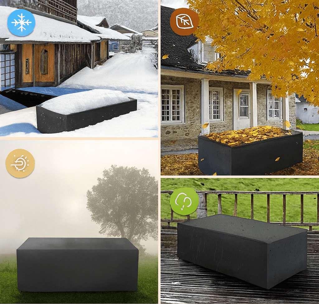 Waterproof outdoor garden furniture cover over a patio set by BROKLEN – view 4