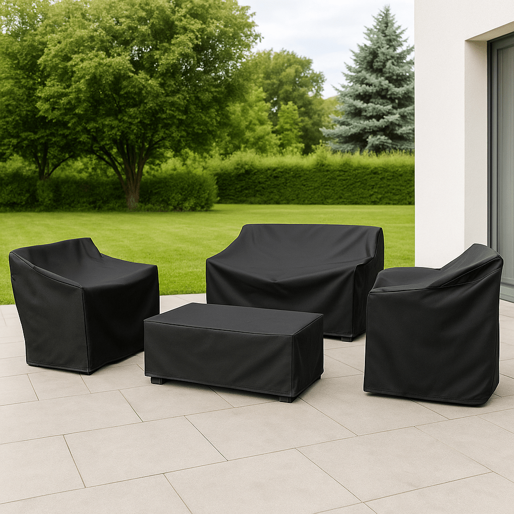Waterproof outdoor garden furniture cover over a patio set by BROKLEN – view 5