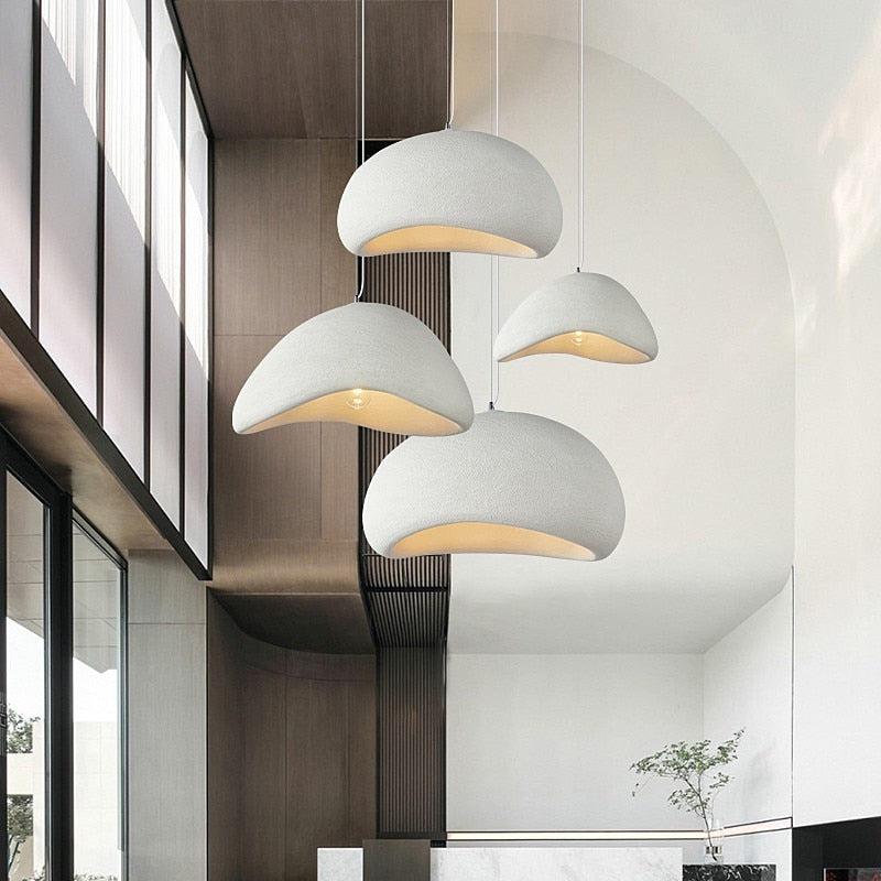 Wabi-sabi cloud burst pendant light in white and grey by BROKLEN – view 7