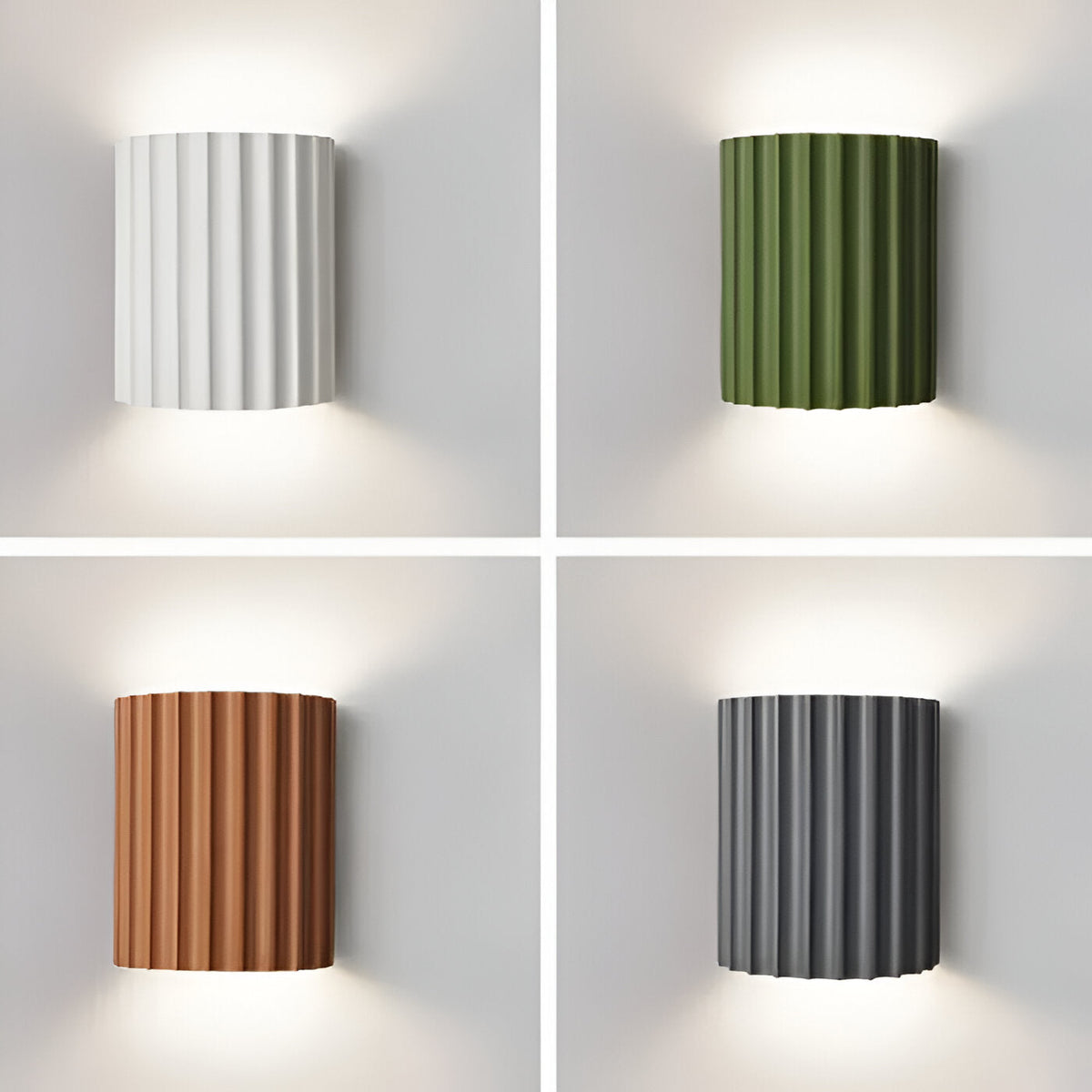 Ribbed resin cylinder up and down wall light by BROKLEN – view 2
