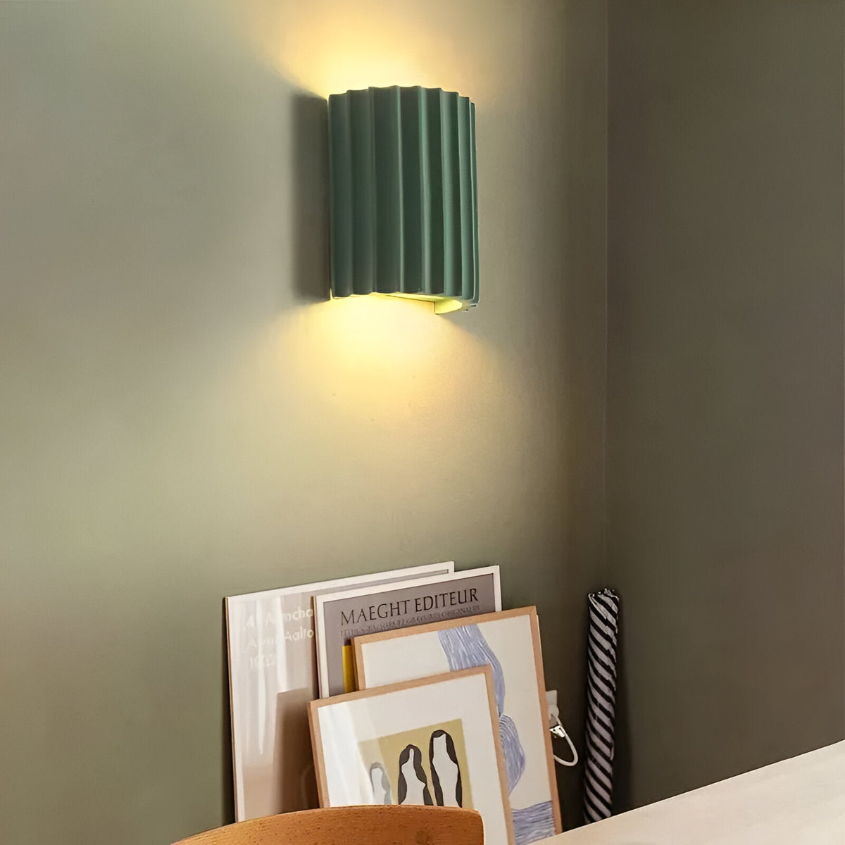 Ribbed resin cylinder up and down wall light by BROKLEN – view 11