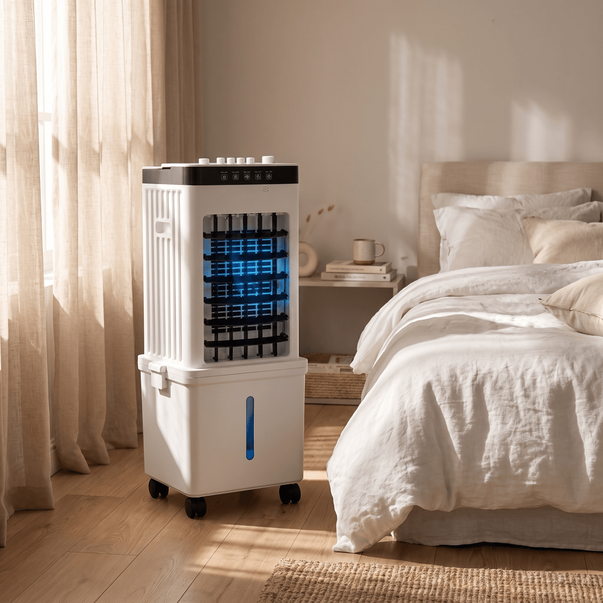 Compact hoseless 3-in-1 evaporative air cooler by BROKLEN
