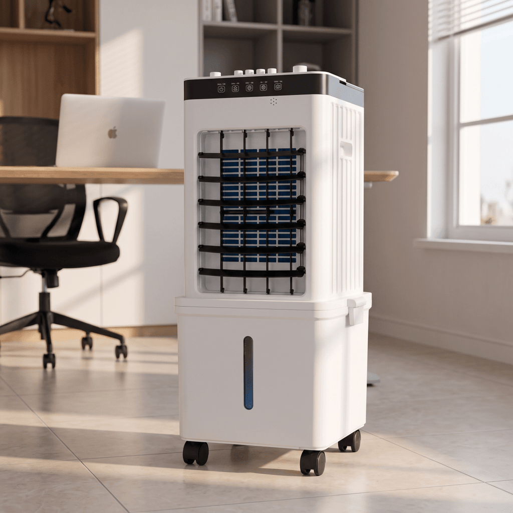 Compact hoseless 3-in-1 evaporative air cooler by BROKLEN – view 6