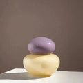 Colourful pebble glass Christmas ornament vase with stacked stone lid by BROKLEN – view 12