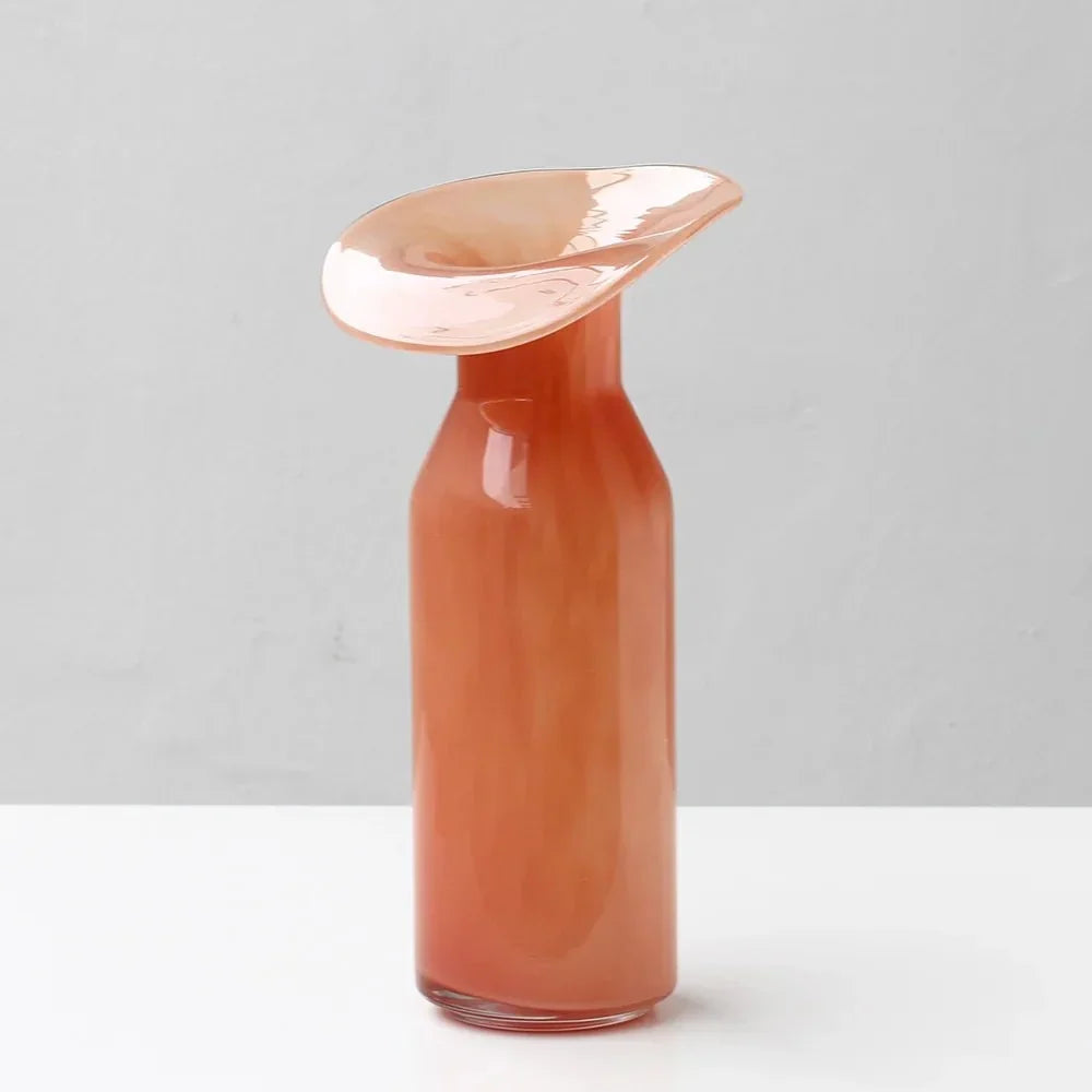 Hand-formed peach glass Christmas vase by BROKLEN – view 10