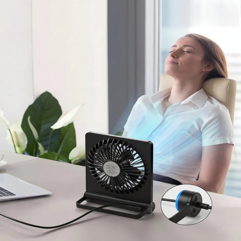 Compact slim USB desk fan with adjustable airflow by BROKLEN – view 2