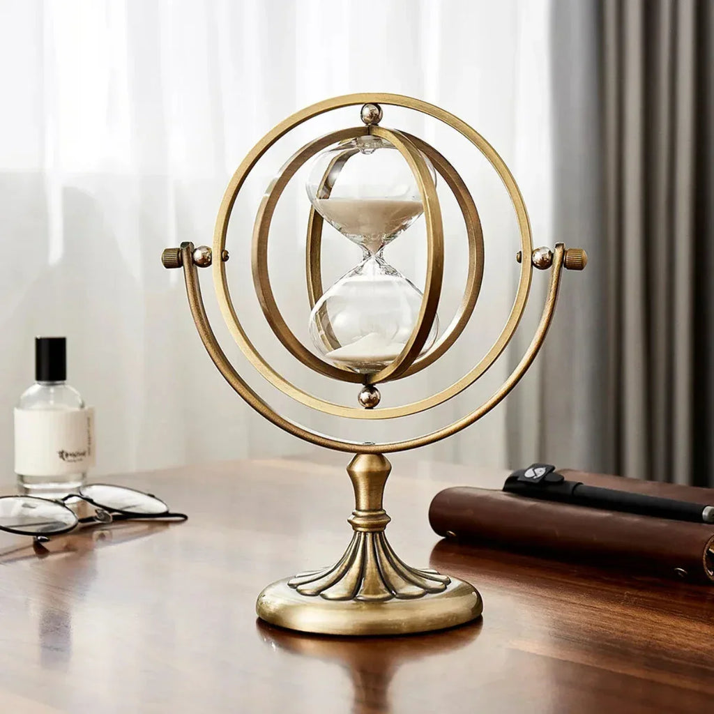 Hourglass sand timer in a circular metal frame by BROKLEN – view 6
