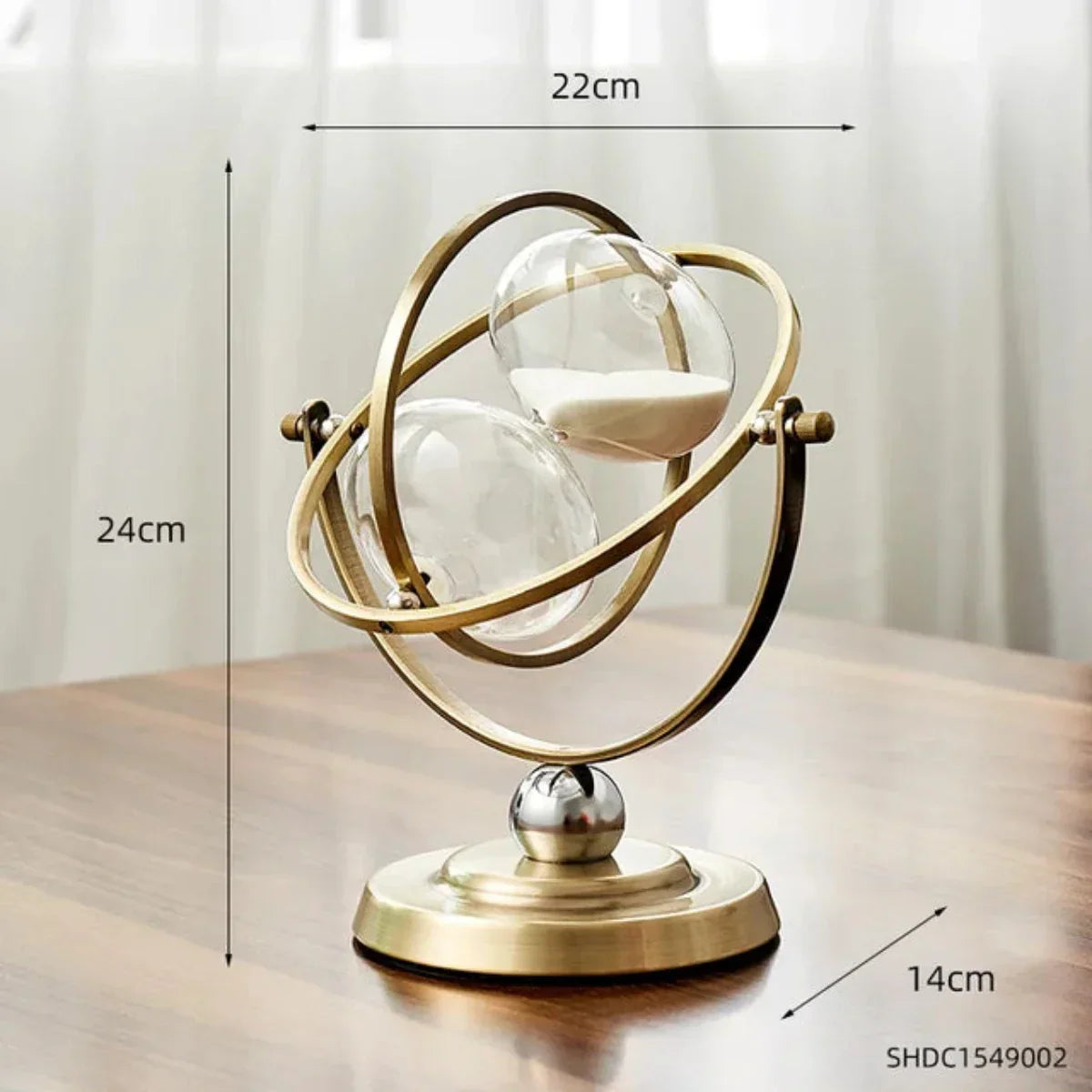 Hourglass sand timer in a circular metal frame by BROKLEN – view 4