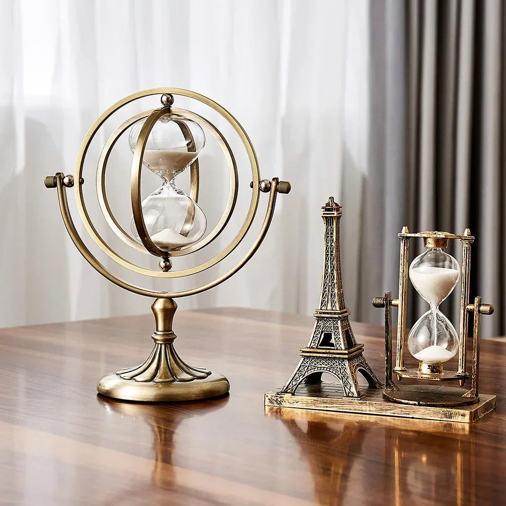 Hourglass sand timer in a circular metal frame by BROKLEN – view 5