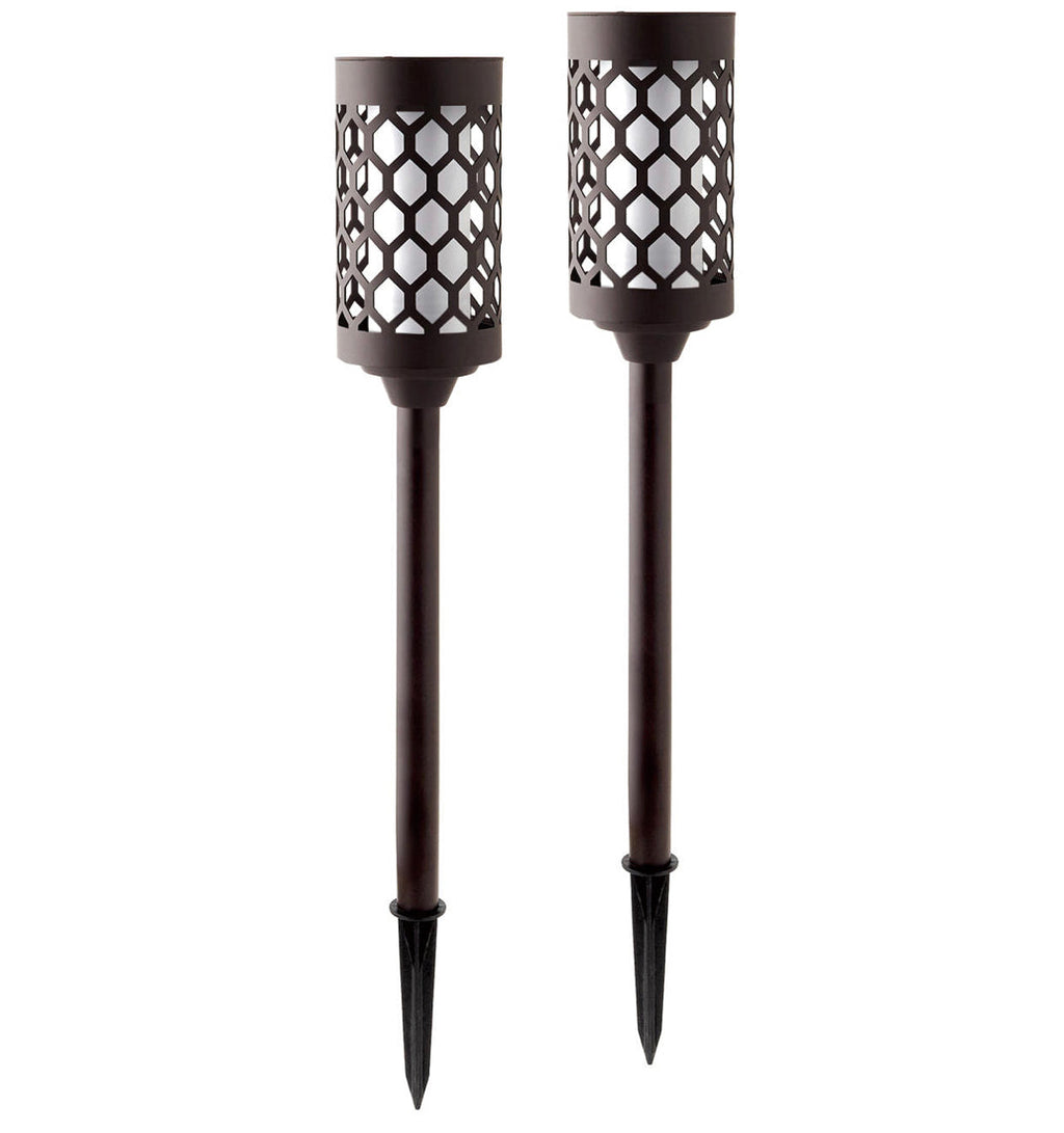 Solar flame effect garden torch lights set of 2 by BROKLEN – view 3