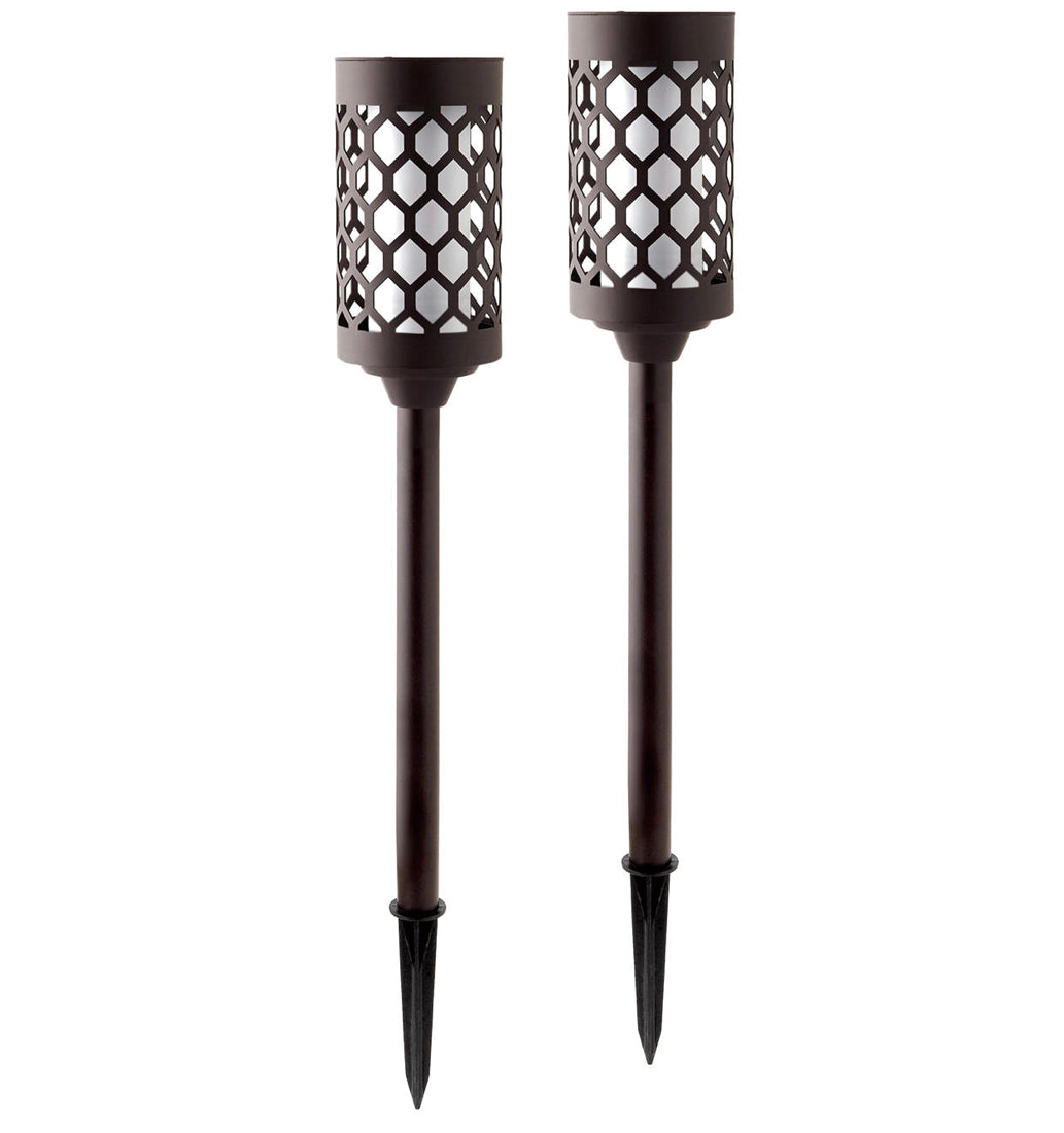 Solar flame effect garden torch lights set of 2 by BROKLEN – view 3