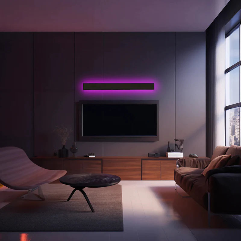Architectural black vertical linear LED wall light by BROKLEN – view 18