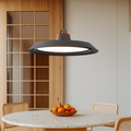 Japandi oval acrylic LED pendant light in black and white by BROKLEN – view 4