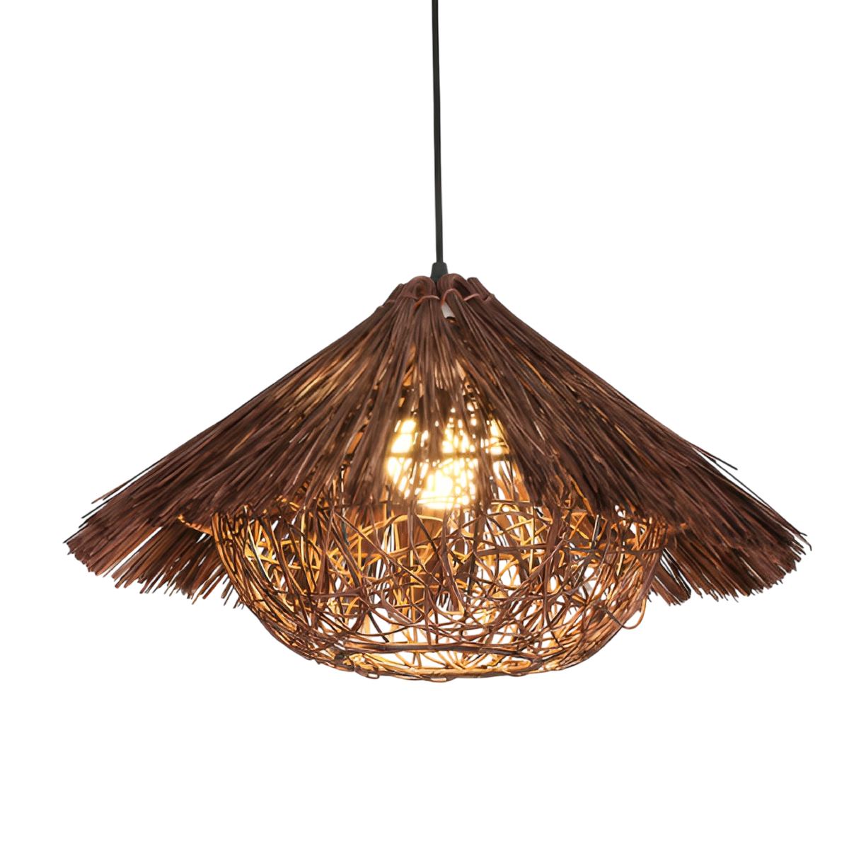 Woven rattan bamboo pendant light by BROKLEN – view 5