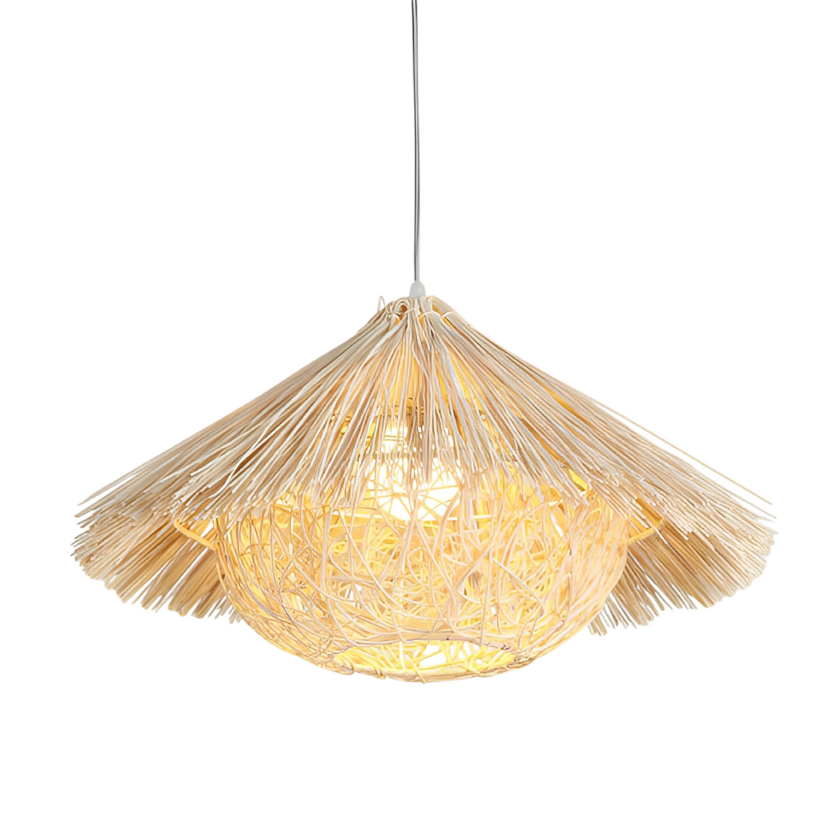 Woven rattan bamboo pendant light by BROKLEN – view 6