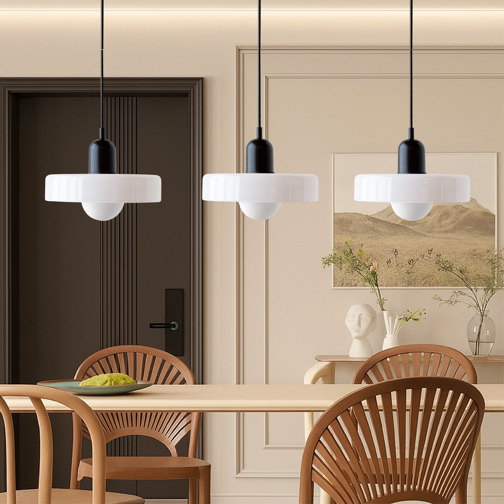 Bauhaus triple coloured glass pendant light cluster by BROKLEN – view 7