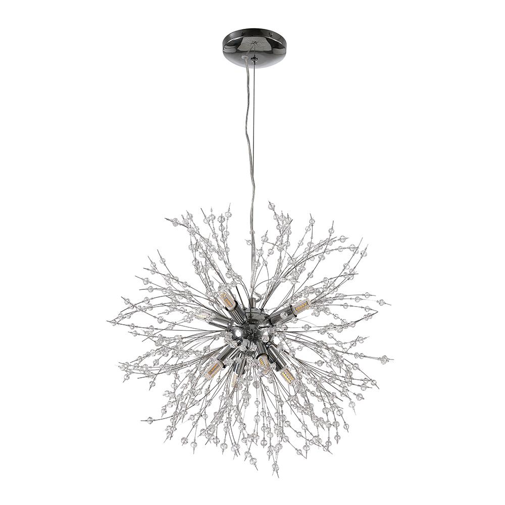 8-light crystal Sputnik chandelier in brass and chrome by BROKLEN – view 14