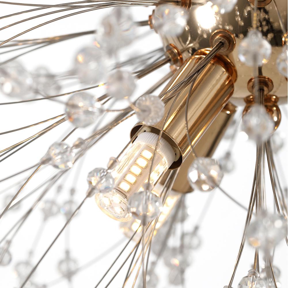 8-light crystal Sputnik chandelier in brass and chrome by BROKLEN – view 12