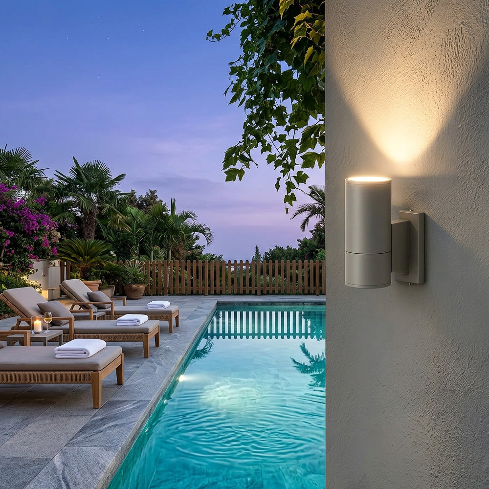 Modern cylindrical IP65 up and down LED outdoor wall light by BROKLEN – view 5