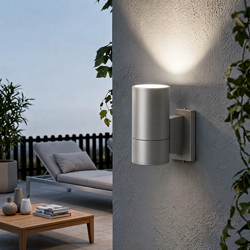 Modern cylindrical IP65 up and down LED outdoor wall light by BROKLEN – view 6