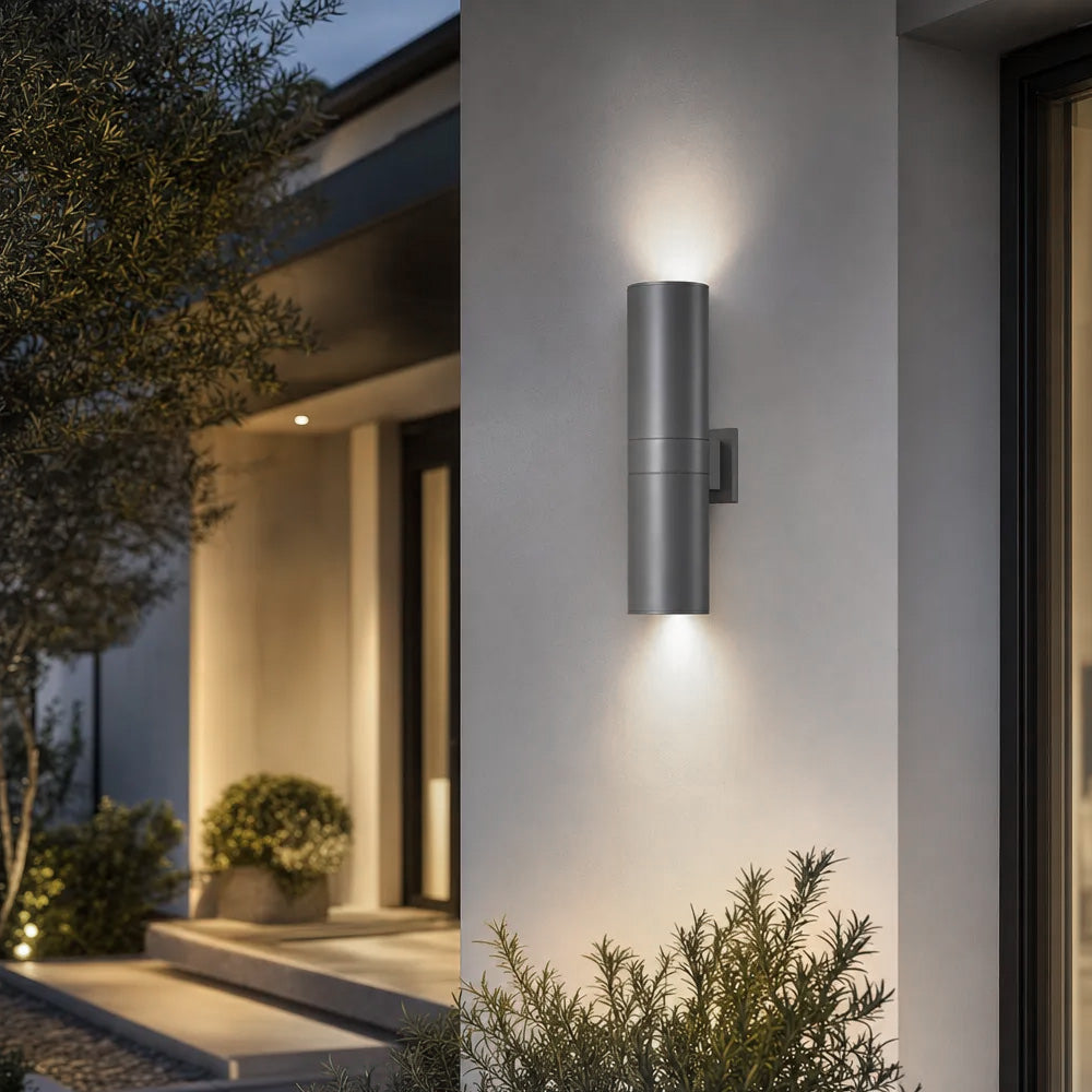 Modern cylindrical IP65 up and down LED outdoor wall light by BROKLEN – view 14