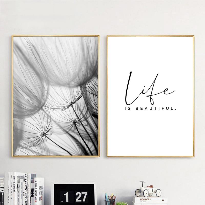 Black and white dandelion botanical wall art print by BROKLEN – view 3