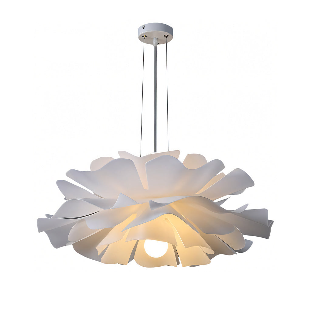 White metal lotus flower pendant light in Nordic style by BROKLEN – view 22