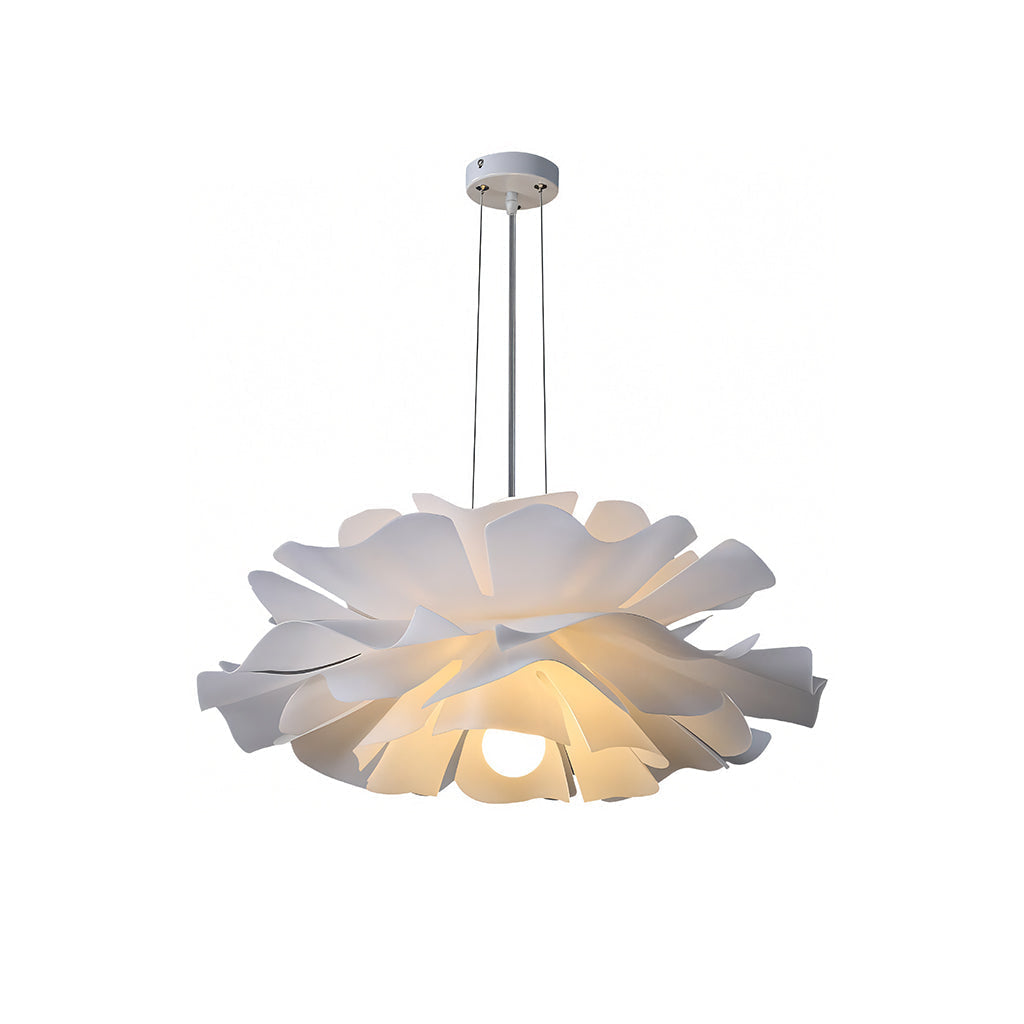 White metal lotus flower pendant light in Nordic style by BROKLEN – view 21