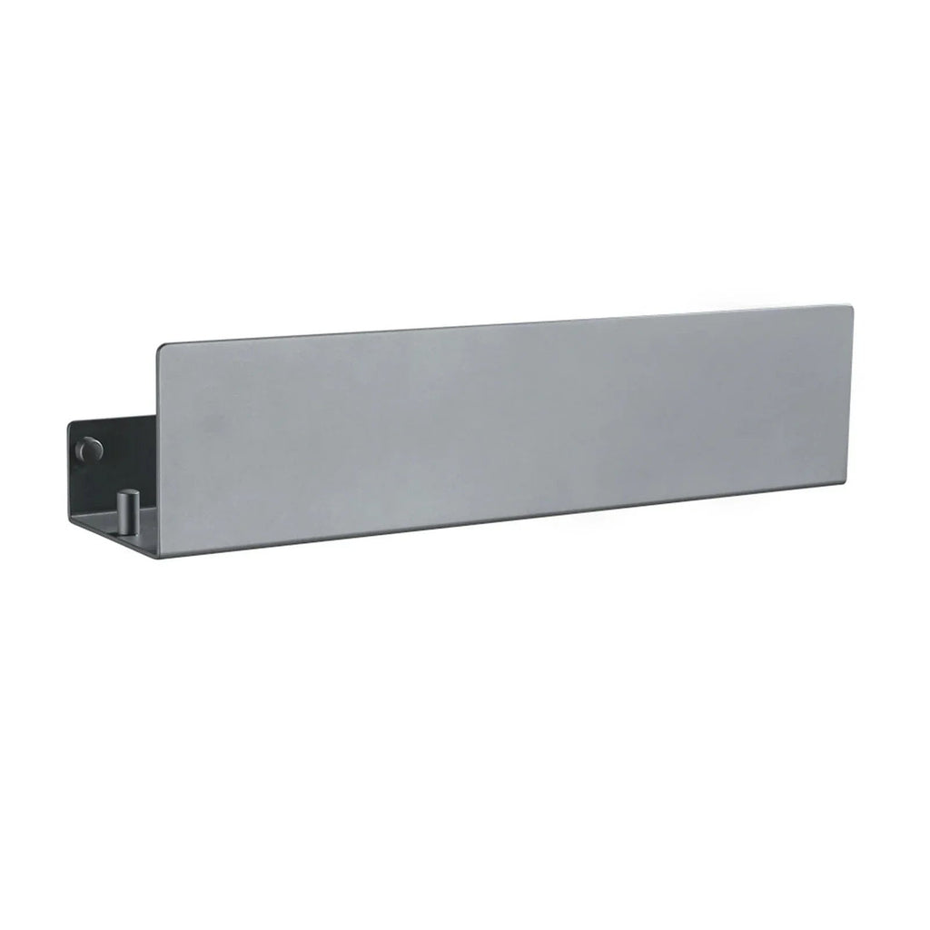 Matte aluminium bathroom wall shelf with side hooks by BROKLEN – view 13