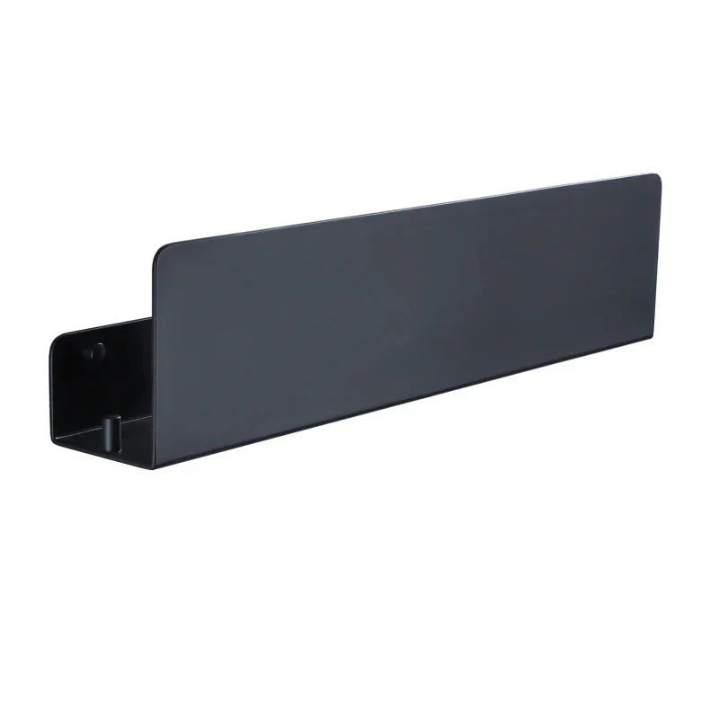 Matte aluminium bathroom wall shelf with side hooks by BROKLEN – view 8