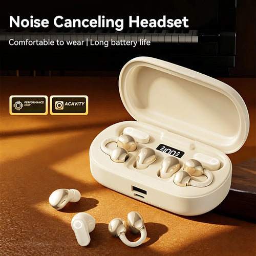 BROKLEN TWS wireless earbuds pair with charging case, side view