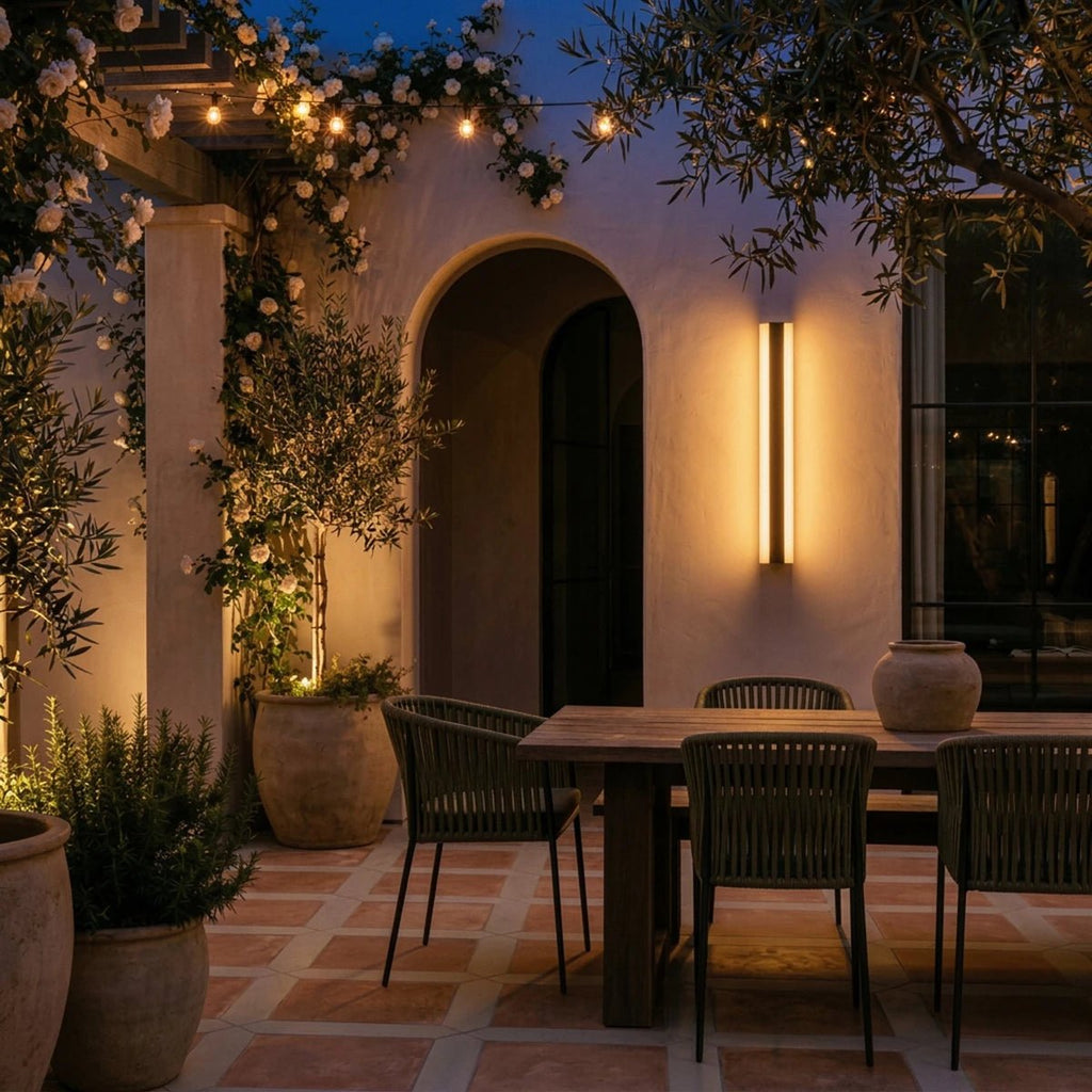 Modern linear LED outdoor wall light with remote control by BROKLEN – view 5